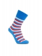 iZ Sock - Stribede bambusstrømper i blå, røde og hvide. Unisex