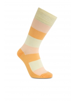 iZ Sock bambusstrømper med tykke striber i orange og gul