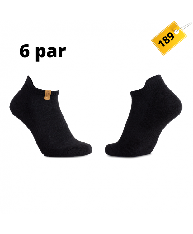 iZ Sock 6pak sports ankelstrømper i sort m.bomuld ( NY KOLLEKTION )